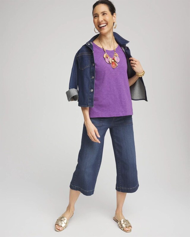 Slub Elbow-Sleeve Tee - image 2